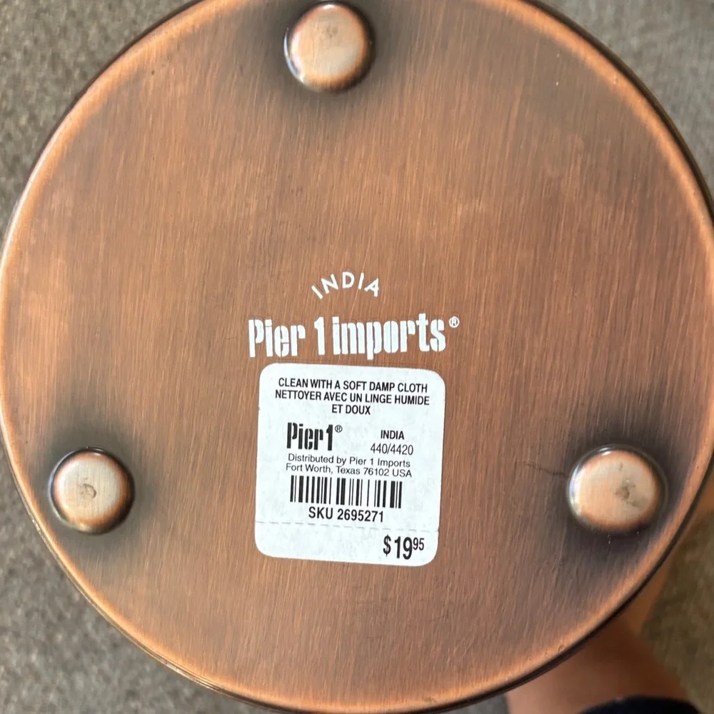 Pier 1 imports Copper-Toned Metal Canister with Lid